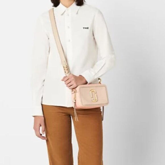 NWT Marc Jacobs Softshot Color Blocked Leather Crossbody (Apricot Beige Multi) - Picture 16 of 16